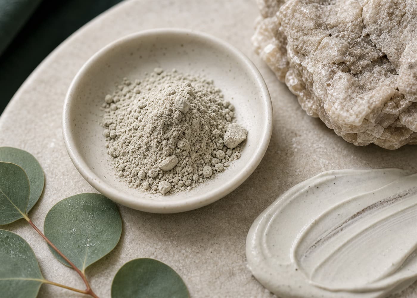 Ingredient texture detail used in PHORIA clean body care presentation
