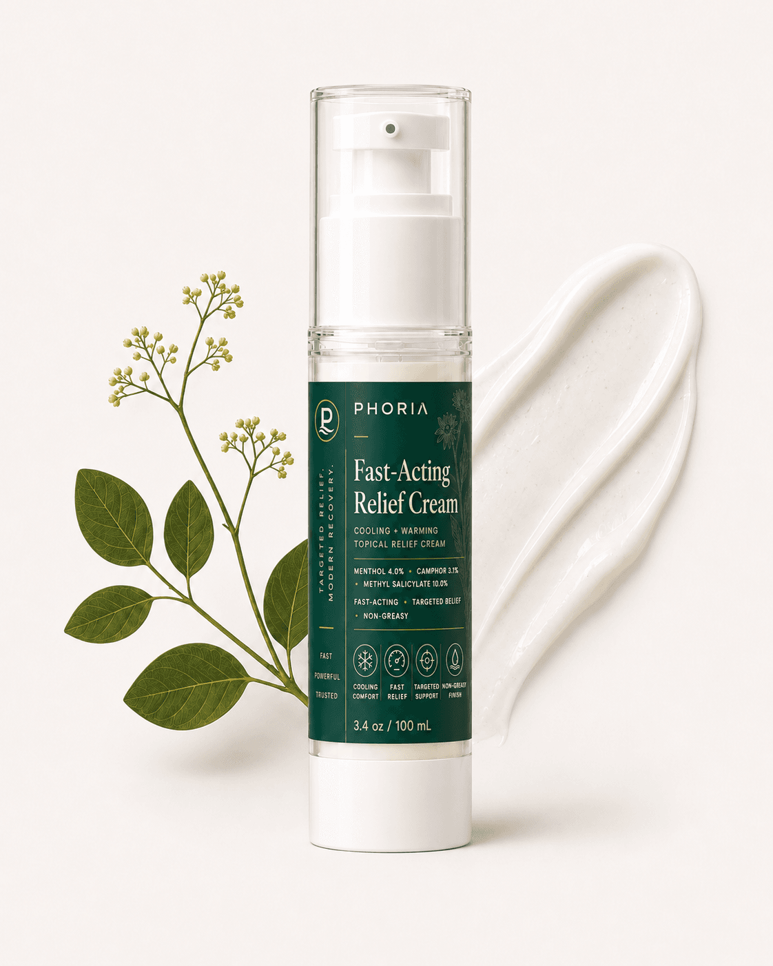 PHORIA Fast-Acting Relief Cream pump