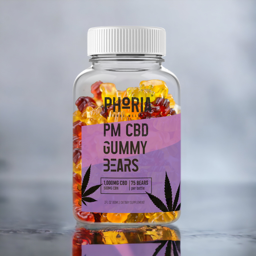 CBD + CBN + Melatonin PM Sleep Aid Gummy Bears (THC Free)